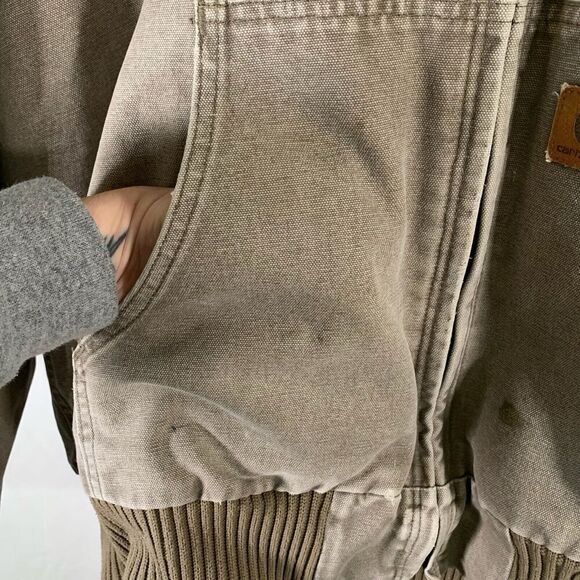 Carhartt Jacket Men's XXL Tall Grey Full Zip Fleece Lined Drawstring Pockets - Picture 8 of 16